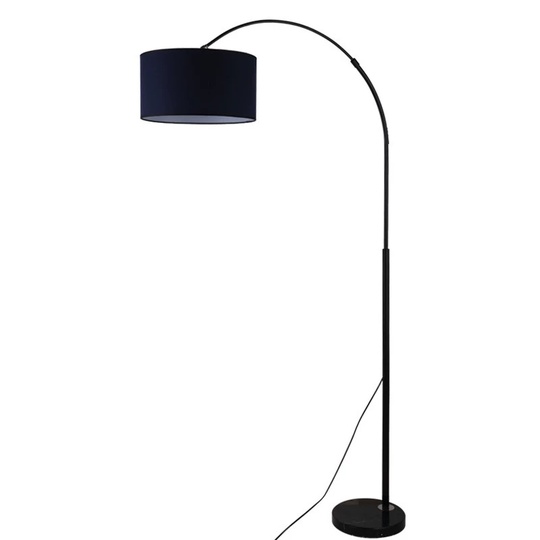 Торшер, черный, Papua black 150*90, светодиодный, Е27, металл, ткань, мрамор