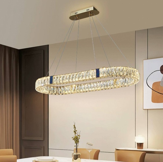 Люстра подвесная CEVHER 80*150 золотой, хрусталь, металл, LED.