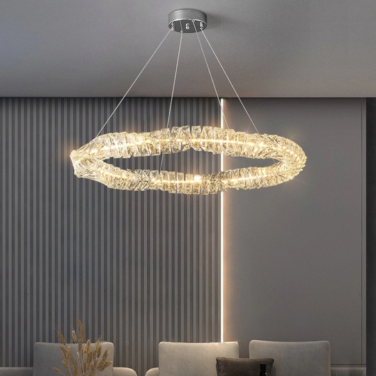 Люстра подвесная, хром, кристалл, WENDY 80*12, металл, LED.
