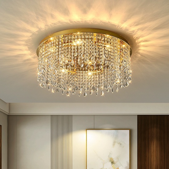 Люстра подвесная, золотой, кристалл, SPARKLING 30*17, металл, E14.
