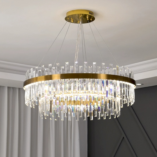Люстра подвесная, медь, кристалл, GURBUZ 80*35, металл, LED.