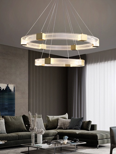 Люстра подвесная, медь, ПММА, BENJAMIN 50*80, металл, LED