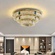 Люстра подвесная CEYHAN 60*35 золотой, хрусталь, металл, LED.