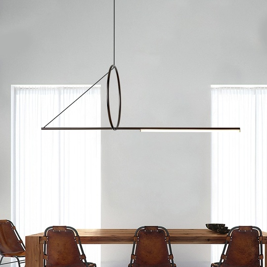 Люстра черная Glare, металл, 170*45 см, светодиодная, led