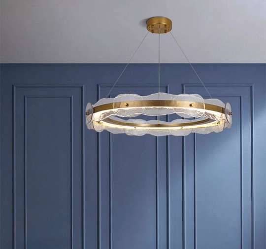 Светильник подвесной бронзовый Elviku, металл, трос 150 см, 70*13 см, LED