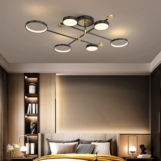 Люстра черная Elystrum, металл, 75*21 см, светодиодная, LED