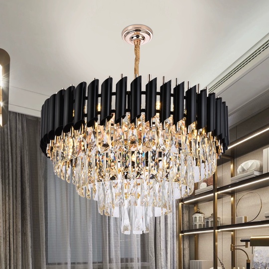 Люстра подвесная, черный, стекло, OPULENCE 95*52, металл, E14.