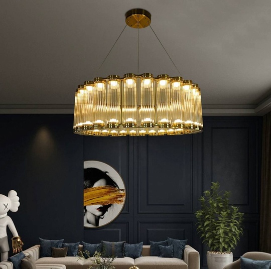 Люстра подвесная, бронза, стекло CEYIZ 60*25, металл, LED.