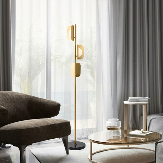 Торшер золото Elorex, 27*170 см, LED, Е27*3, мрамор металл, 7 Вт