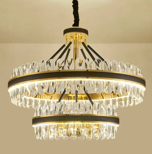 Люстра подвесная BIHTER 80*65 золото, кристалл, металл, LED.