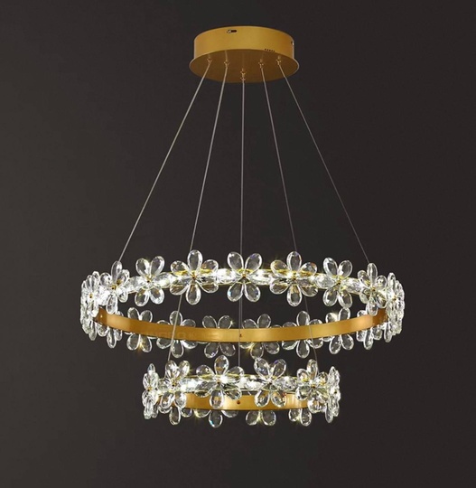 Люстра подвесная, золото, хрусталь, FERGUS 40*60, металл, LED