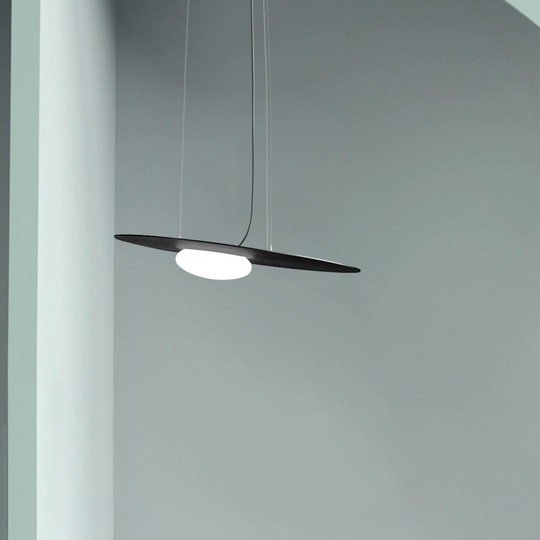 Люстра черная Elvoke, металл, стекло, 48*11.5 см, светодиодная, LED