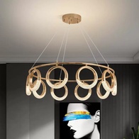 Светильник подвесной золотой Elmara, металл, трос 100 см, 100*26 см, LED