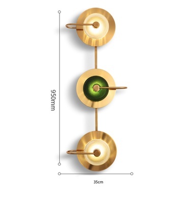 Настенный светильник (Бра) Pancake Triple Wall, золотая бронза, 92*35, светодиодный, LED, 21 Вт