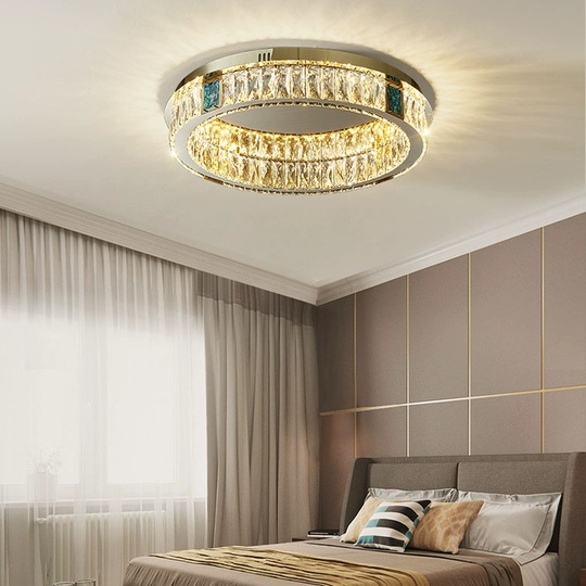 Люстра подвесная CENNET 60*12 золотой, хрусталь, металл, LED.