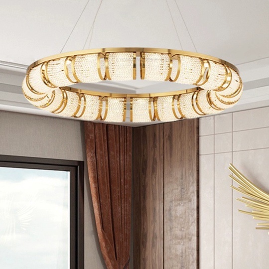 Люстра подвесная, медная, Elaxor, металл, 100*10 см, LED