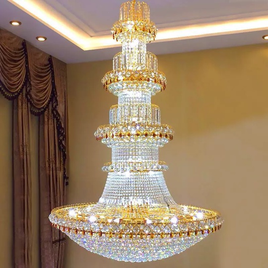 Люстра подвесная, золото, хрусталь, COOPER 150*220 металл, E14.