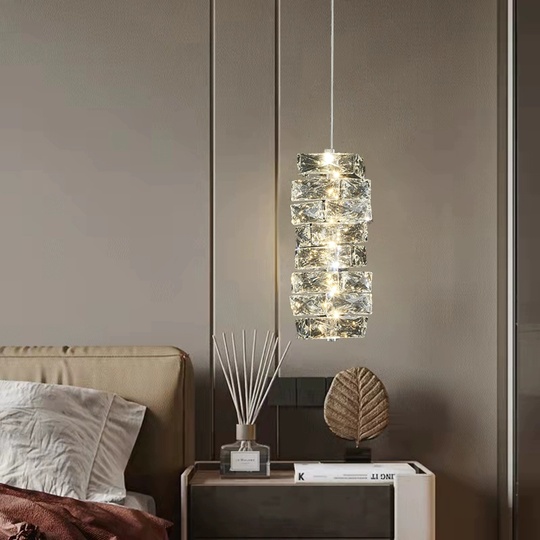 Люстра подвесная, хром, хрусталь, DAISY 12*25 металл, LED.