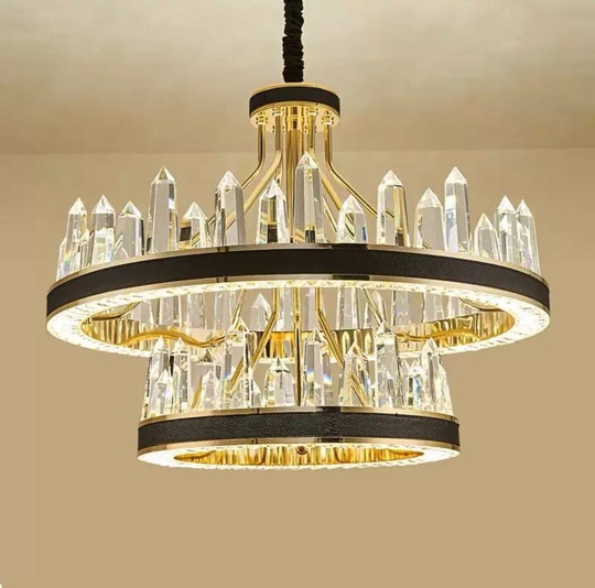 Люстра подвесная ALBENI 80*40 золото, кристалл, металл, LED.