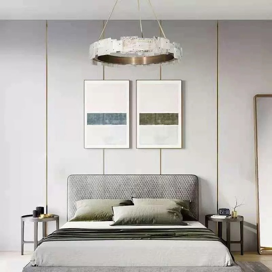 Светильник подвесной бронзовый Alveris, металл, трос 100 см, 80*18 см, LED