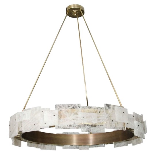 Светильник подвесной бронзовый Alveris, металл, трос 100 см, 90*18 см, LED