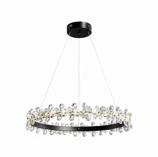 Люстра подвесная, черный, хрусталь, AXTON BLACK 60*120, металл, LED