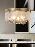 Люстра подвесная, бронза, стекло, RYAN 80*30 металл, E14.