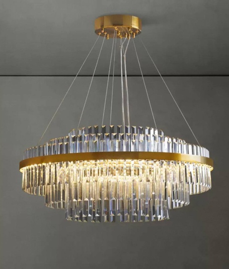 Люстра подвесная, бронза, хрусталь, VINTAGE 60*26, металл, LED.