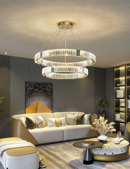 Люстра подвесная CAGDAS 160*150 бронза, кристалл, металл, LED.
