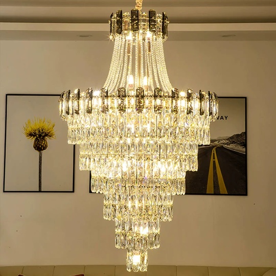 Люстра подвесная, золото, кристалл, LARK 80*130 металл, E14.