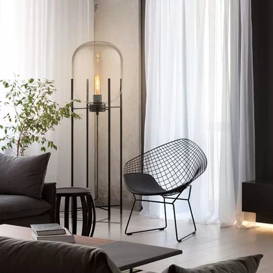 Торшер черный Elevora, 45*140 см, LED, Е27, металл, 5 Вт