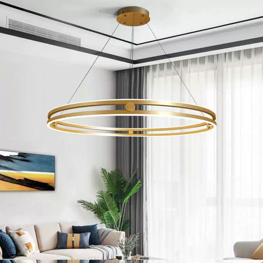 Светильник подвесной медый Aeloria, металл, трос 120 см, 100*7.5 см, LED