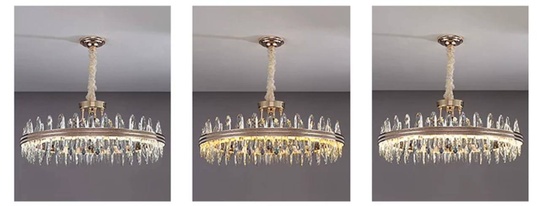Люстра подвесная ERGEM 100*32 золото, стекло, металл, LED.