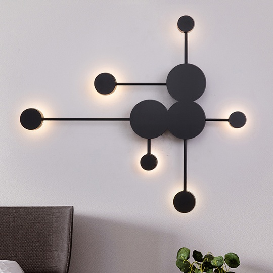 Настенный светильник - Бра DOTS BIG WALL, черный, LED, 18 Вт, 6 ламп