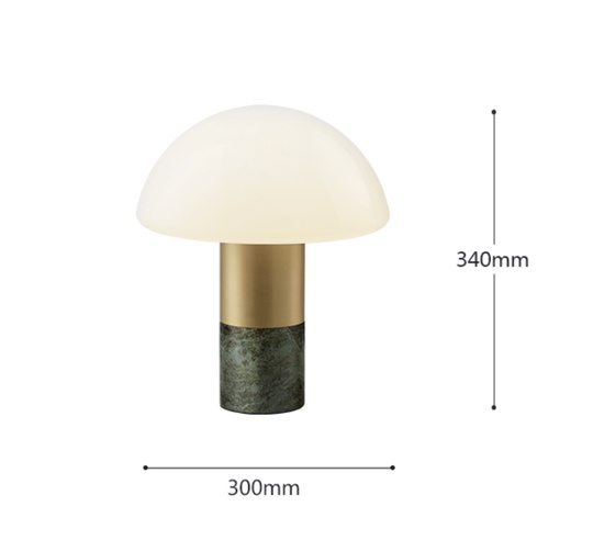 Зеленая настольная лампа MUSHROOM FLAIR, 30*35 см