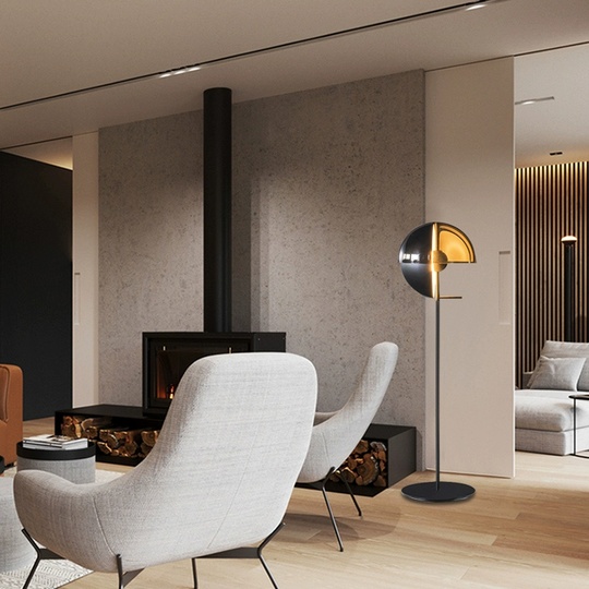 Торшер черный Ovixal, 30*30*150 см, LED, металл, 6 Вт