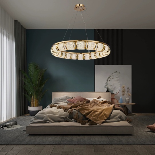 Люстра подвесная, медная, Elaxor, металл, 100*10 см, LED