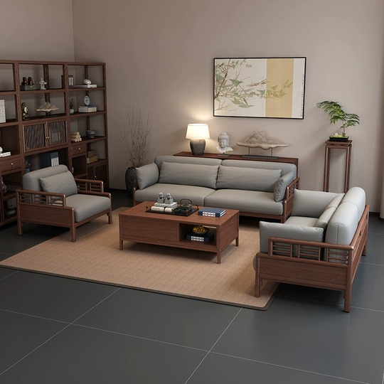 Прямой диван Wood темный орех, ткань, 220*92*78 см