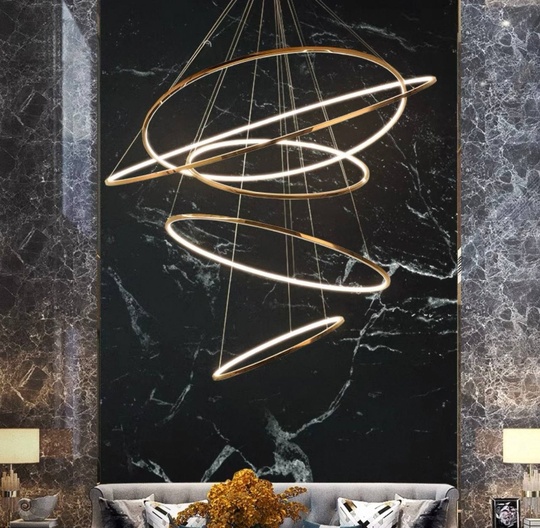 Люстра подвесная, медь, ПММА, PADDY 60*80*100*120*150 металл, LED.
