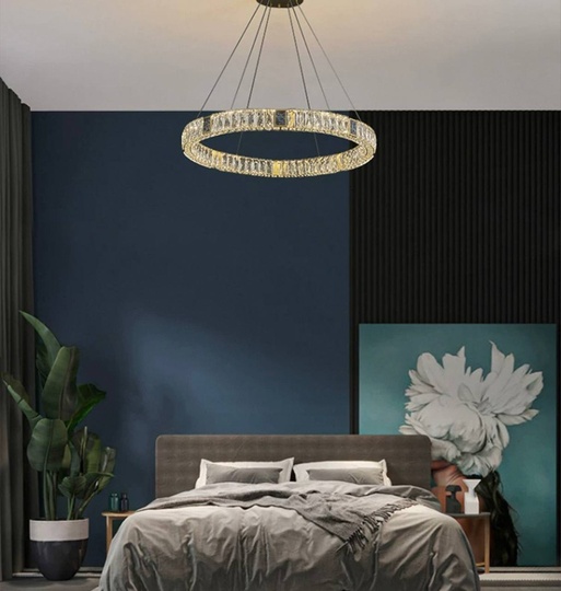 Люстра подвесная CEREN 40*150 золотой, хрусталь, металл, LED.