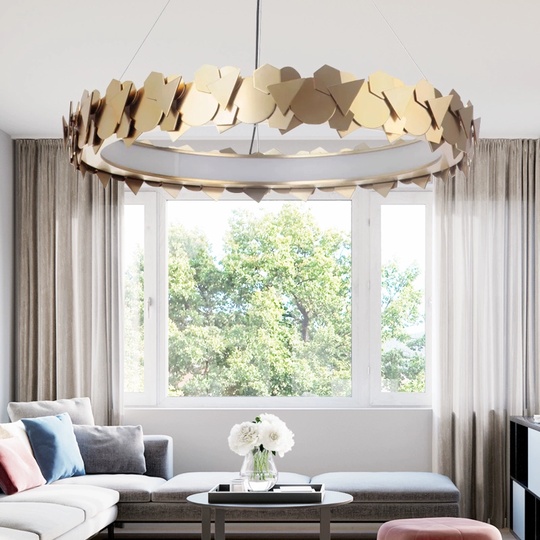 Светильник подвесной медный Elysperia, металл, трос 150 см, 60*11 см, LED