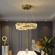 Люстра подвесная, золотой, кристалл, GLAMOROUS 100*10, металл, LED.