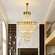Люстра подвесная, золото, кристалл, LARK 100*180 металл, E14.