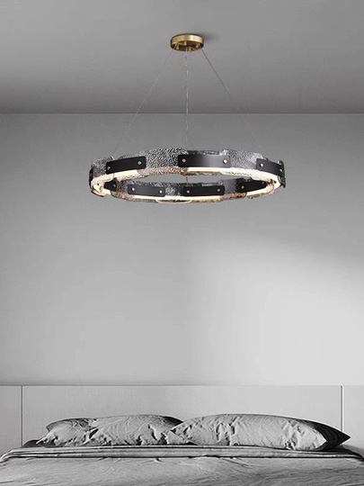 Люстра подвесная, черная, Elyndr, металл, 65*10 см, светодиодная, LED