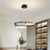 Люстра подвесная, черный, ПММА, BAHA 96*65, металл, LED