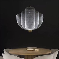 Люстра подвесная, серебро, металл-сетка, GWEN 80*95, металл, LED.