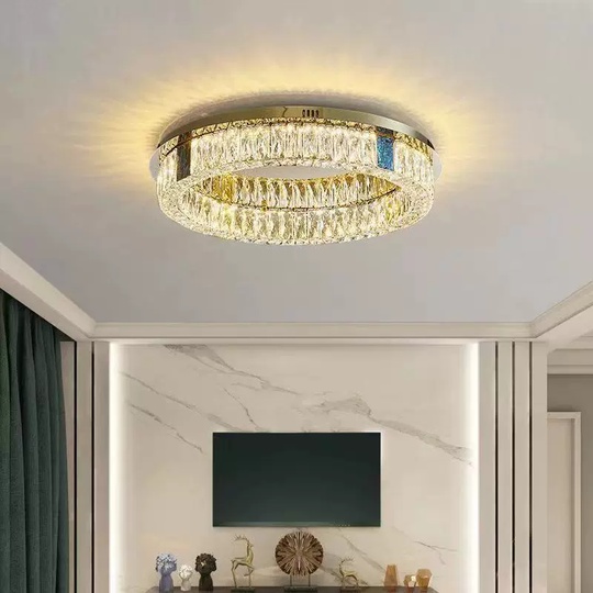 Потолочный светильник, золото, хрусталь, AMELLI 50*13 металл, LED.