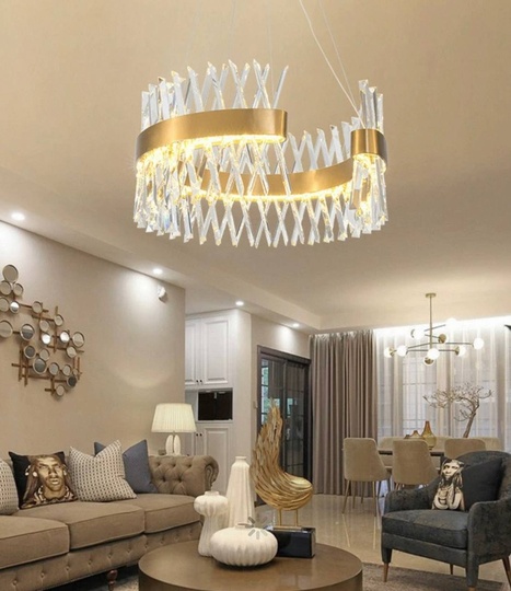 Люстра подвесная, медный, стекло, RADIANT 60*30, металл, LED.