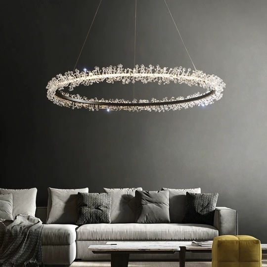 Люстра подвесная, черный, кристалл, WISE 60*120, металл, LED.