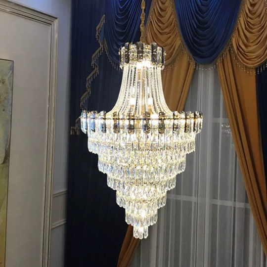 Люстра подвесная, золото, кристалл, LARK 60*100 металл, E14.